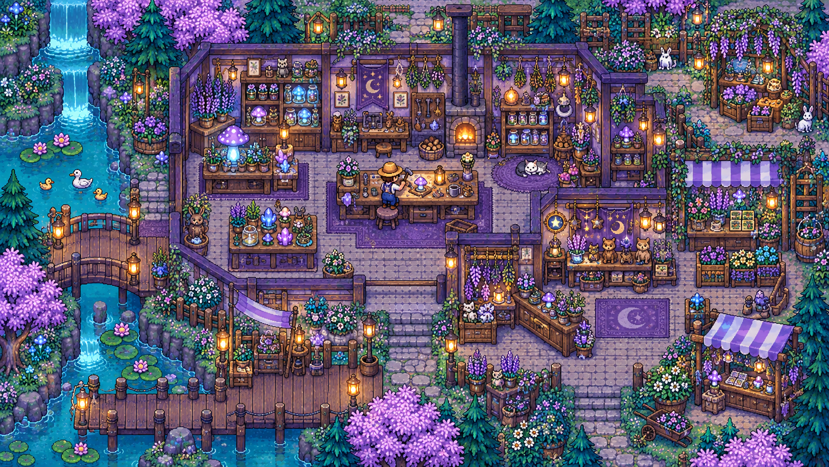 Mooncap Meadow collectibles pixel landscape